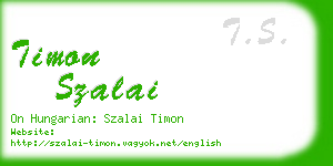 timon szalai business card